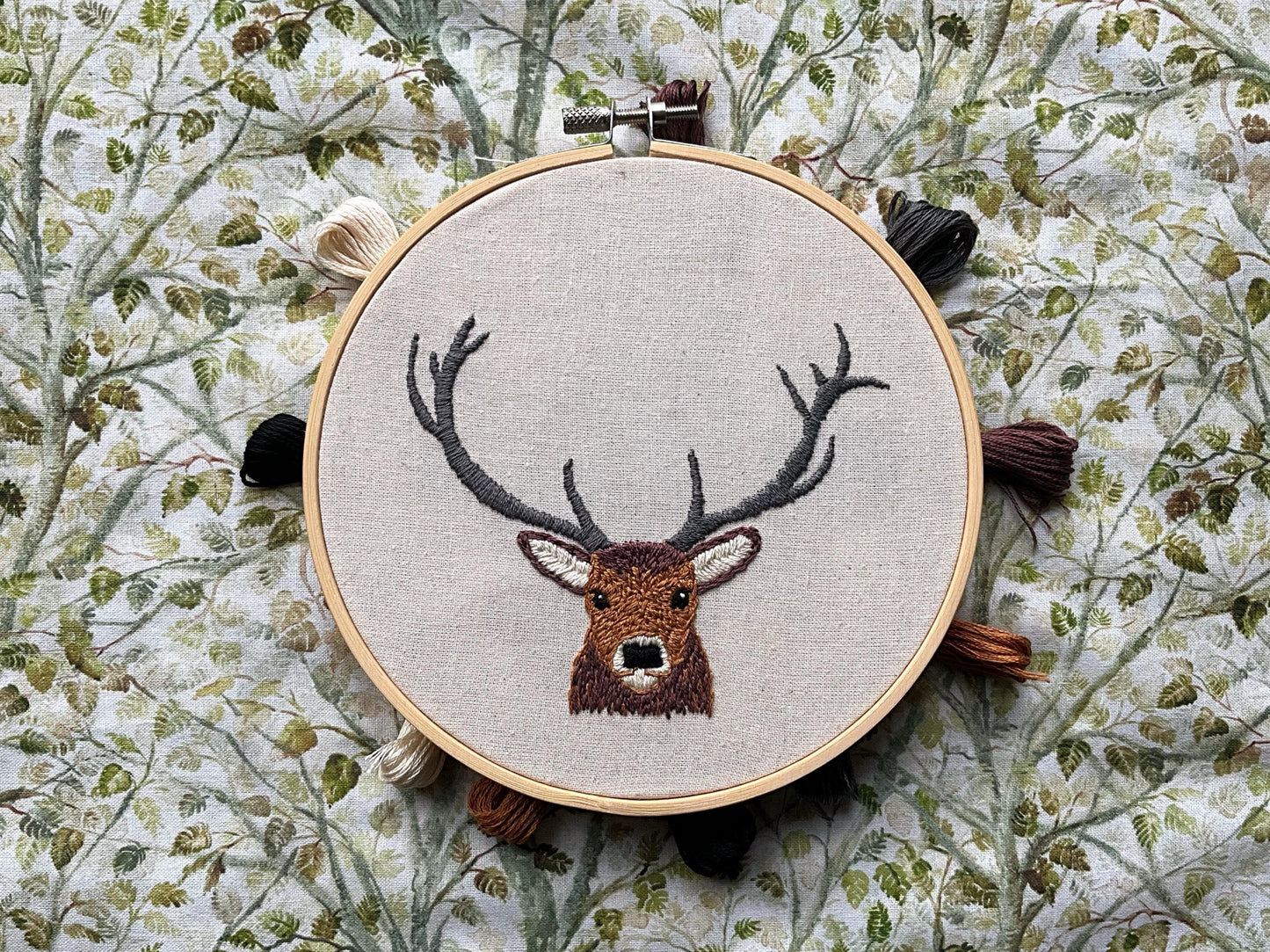 Rabbie the Red Stag - HAND EMBROIDERY PATTERN digital pdf