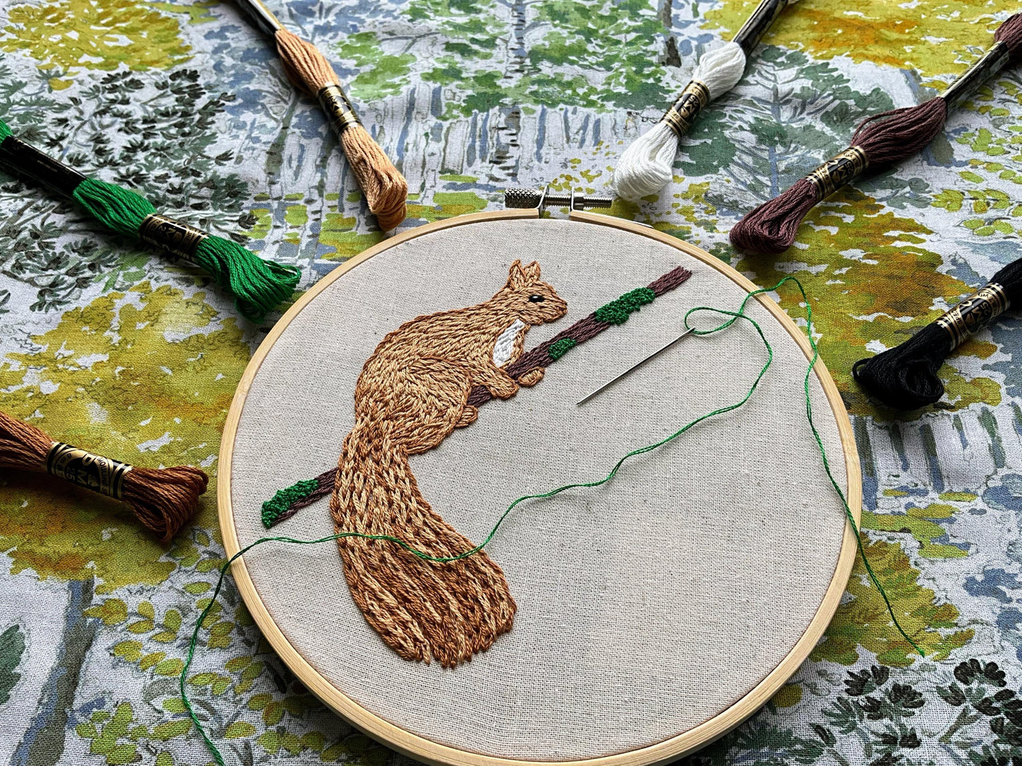 Skye the Red Squirrel - HAND EMBROIDERY PATTERN digital pdf