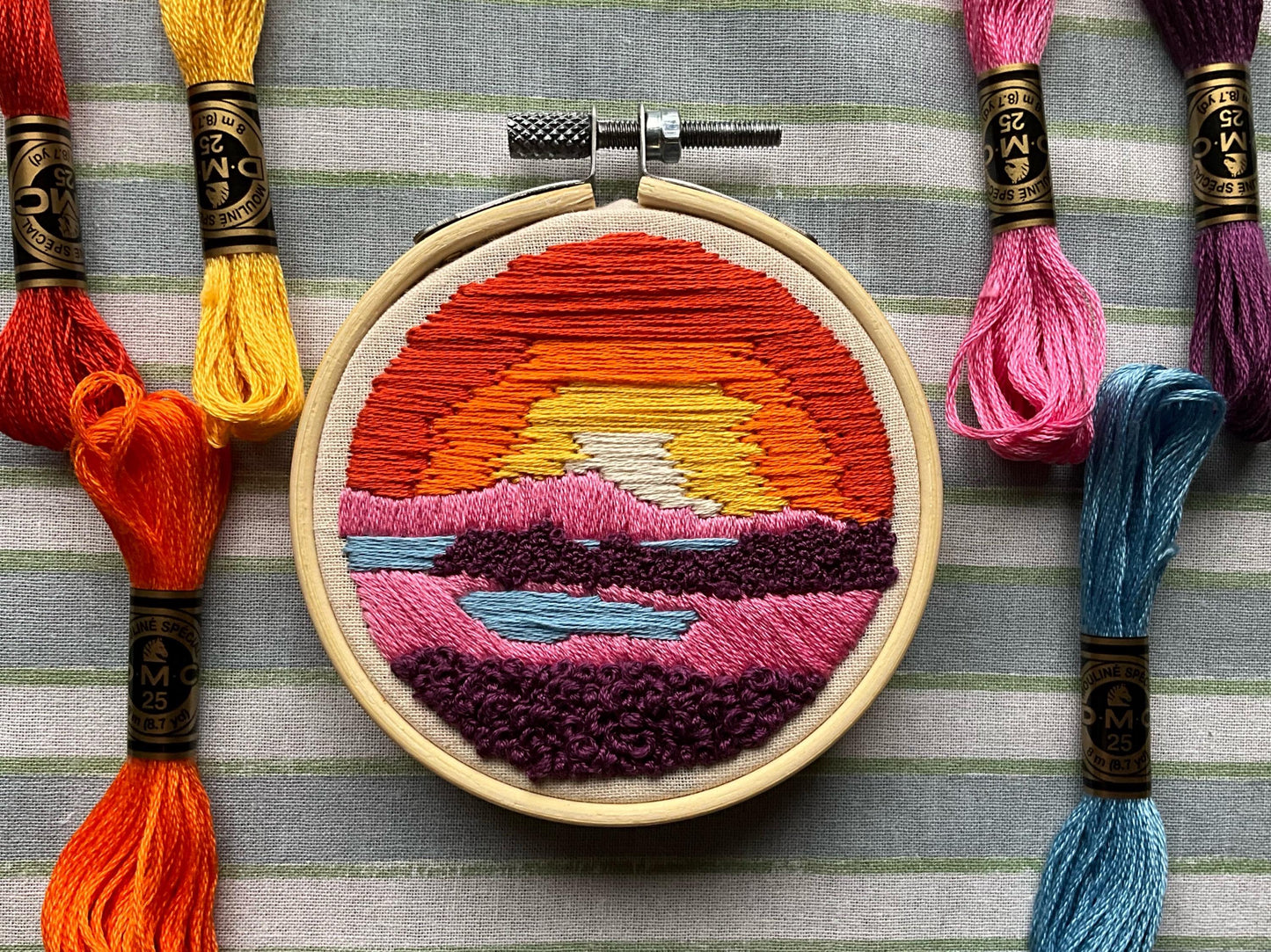Sunrise on Heather - HAND EMBROIDERY KIT - Scottish Landscapes Collection