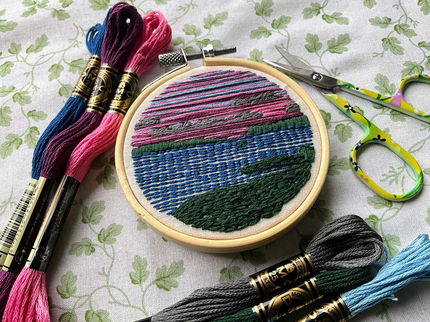 Sunset over Loch - HAND EMBROIDERY KIT - Scottish Landscapes Collection