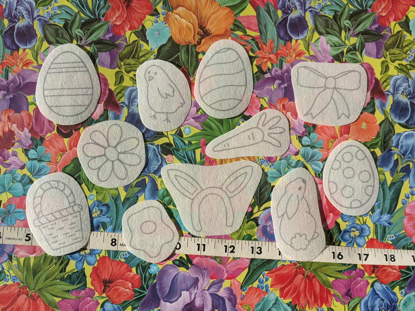 Easter bundle STICK & STITCH Embroidery Patches - 11 water soluble stickers - washaway stabiliser