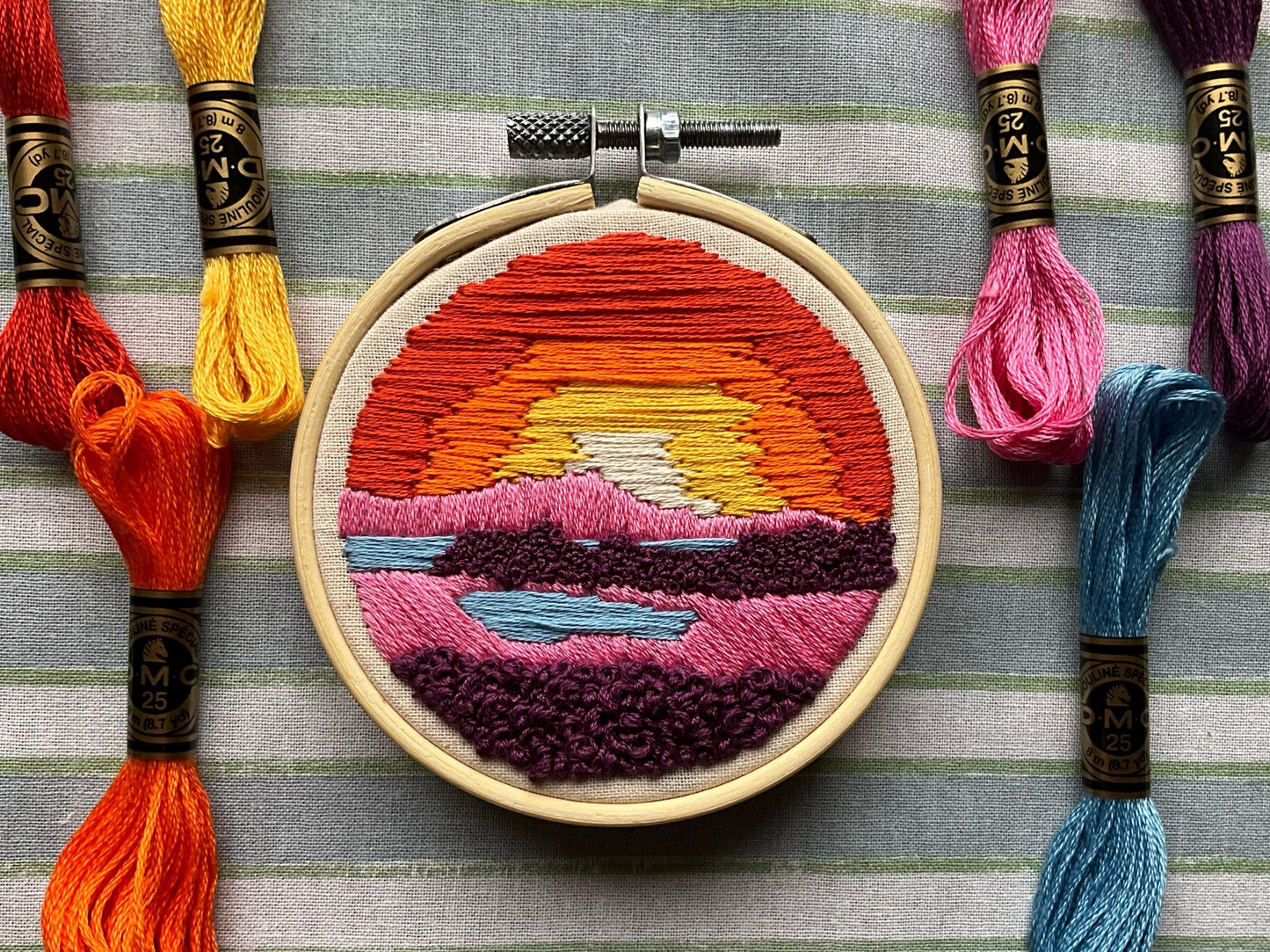 Sunrise on Heather - HAND EMBROIDERY PATTERN digital pdf
