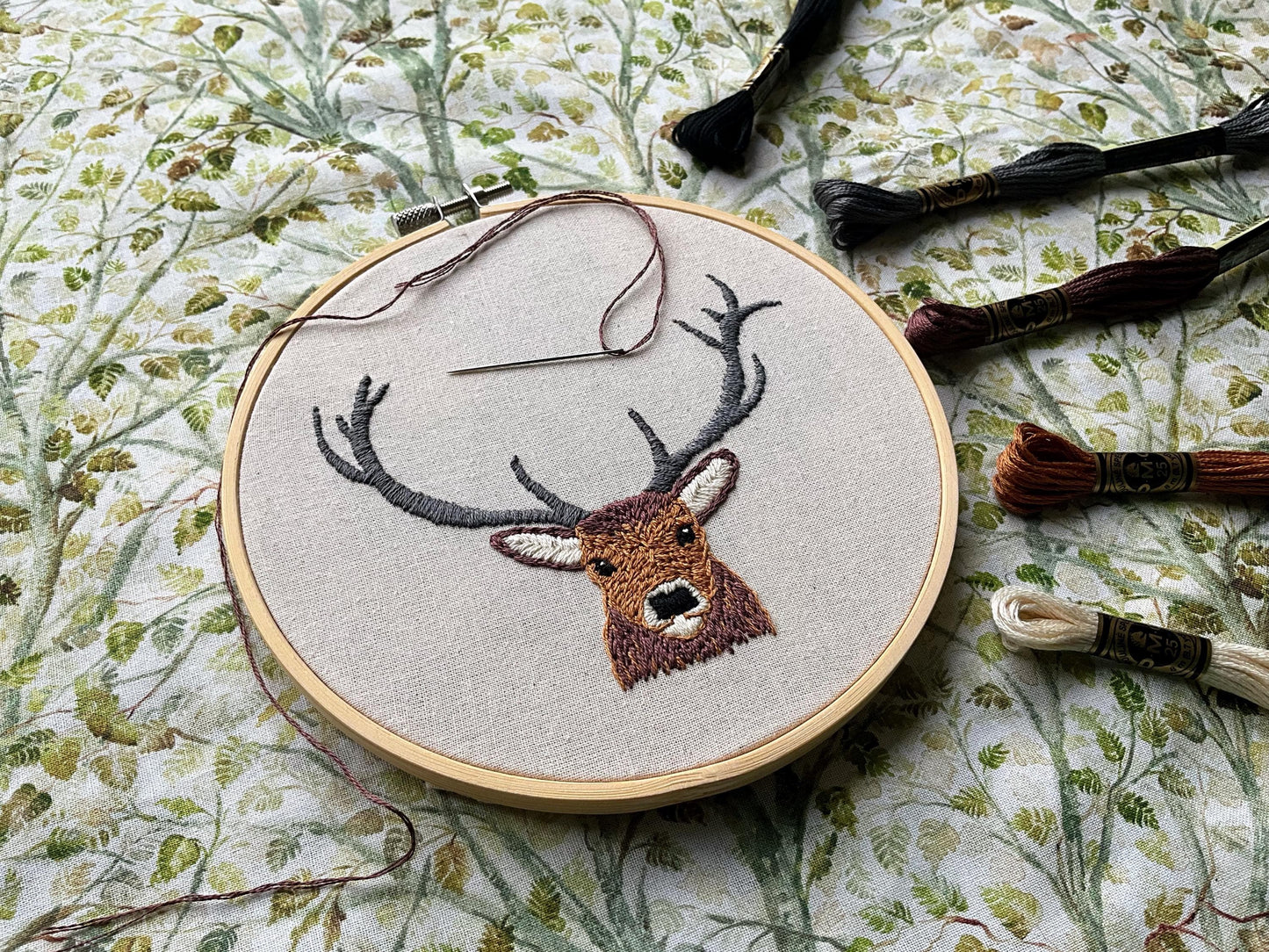 Rabbie the Red Stag - HAND EMBROIDERY PATTERN digital pdf