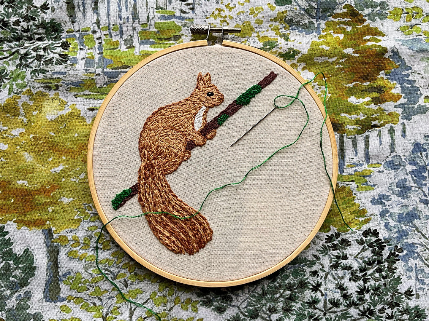 Skye the Red Squirrel - HAND EMBROIDERY PATTERN digital pdf