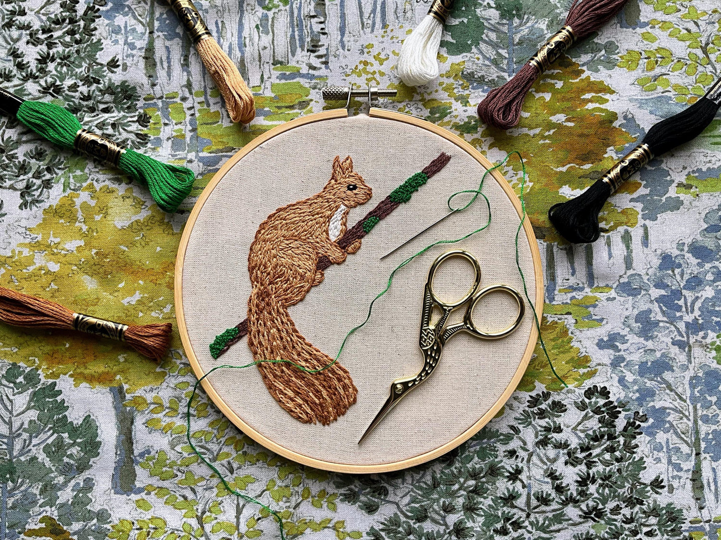 Skye the Red Squirrel - HAND EMBROIDERY PATTERN digital pdf