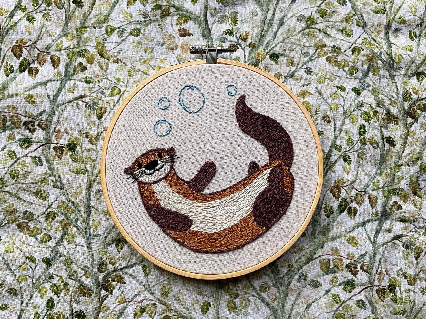 River Sea Otter - HAND EMBROIDERY PATTERN digital pdf