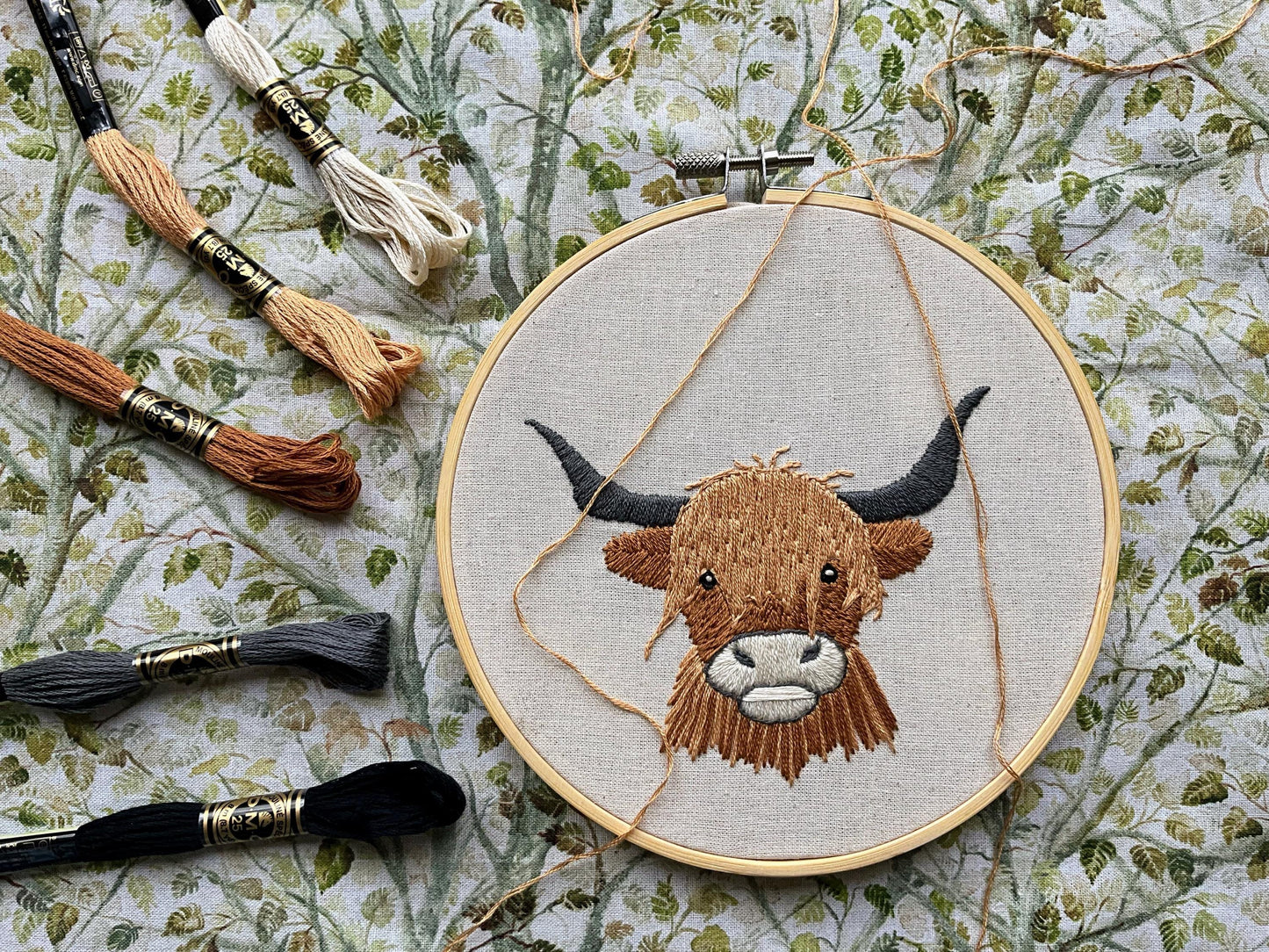 Hamish the Highland Cow - HAND EMBROIDERY PATTERN digital pdf