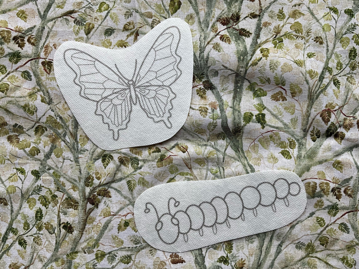 Garden Bugs STICK & STITCH Embroidery Patches - 8 water soluble stickers - dissolvable washaway stabiliser