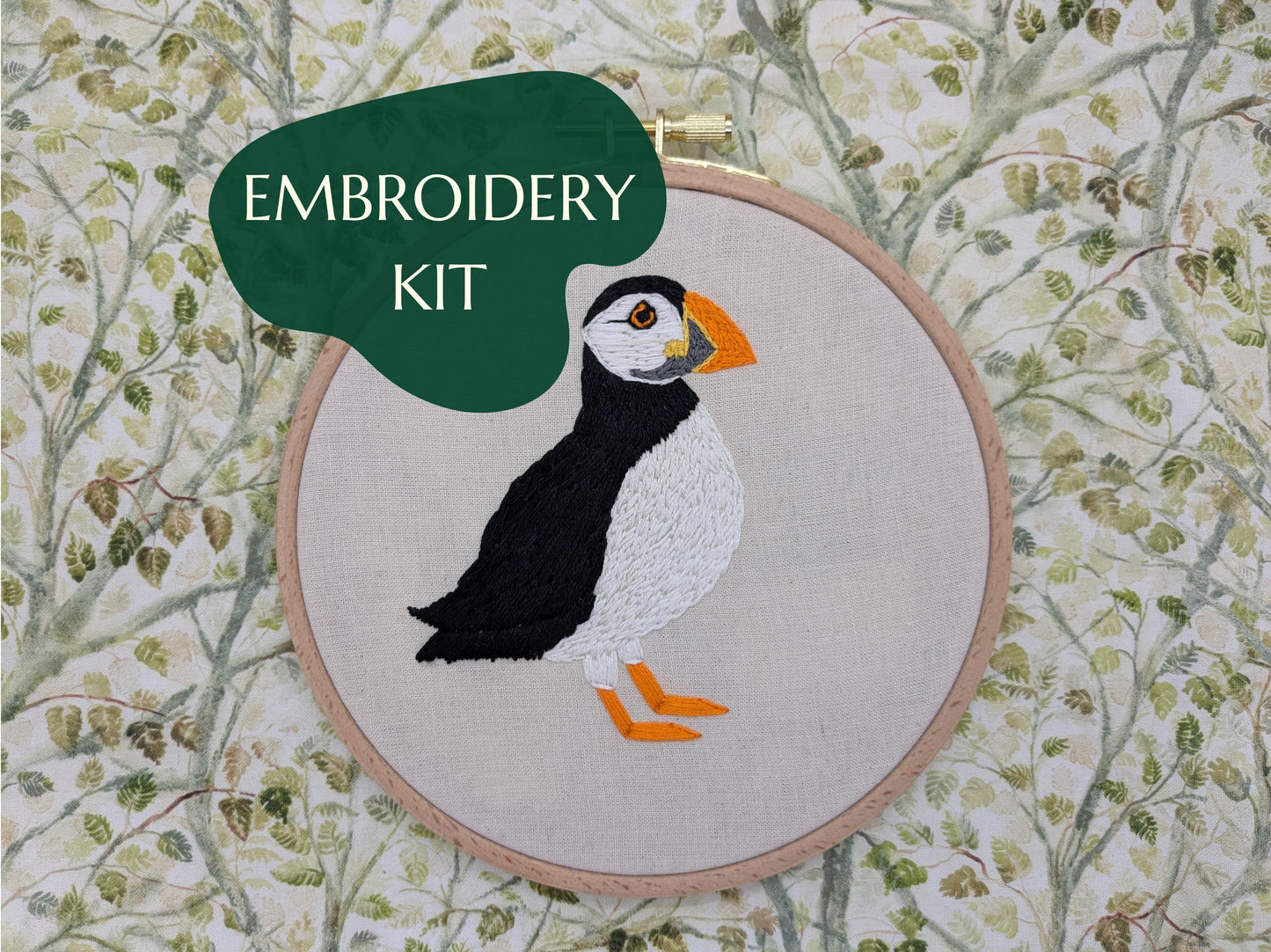 Puffin Sea Bird - HAND EMBROIDERY KIT - Scottish Creatures Collection