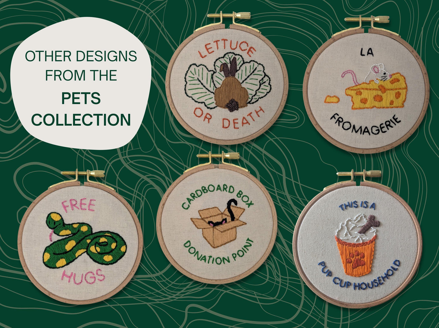 Free Hugs - HAND EMBROIDERY KIT - Snake - Pets Collection