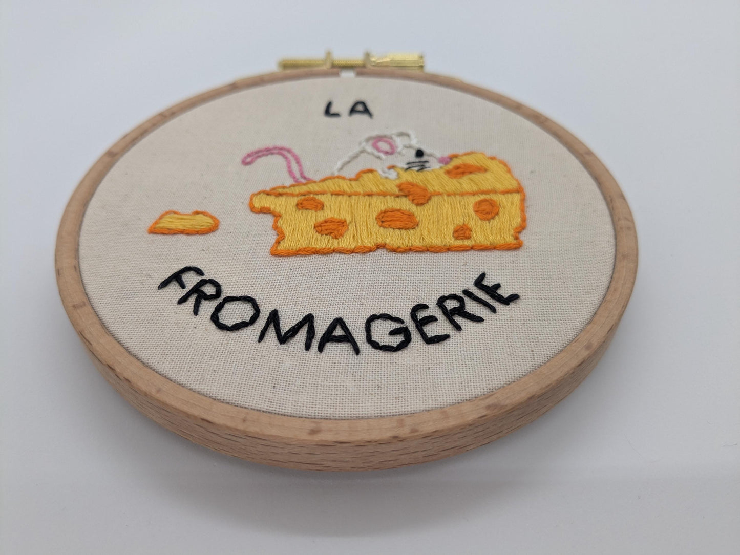Mature Mouse - HAND EMBROIDERY KIT - Cheese Thief - Pets Collection