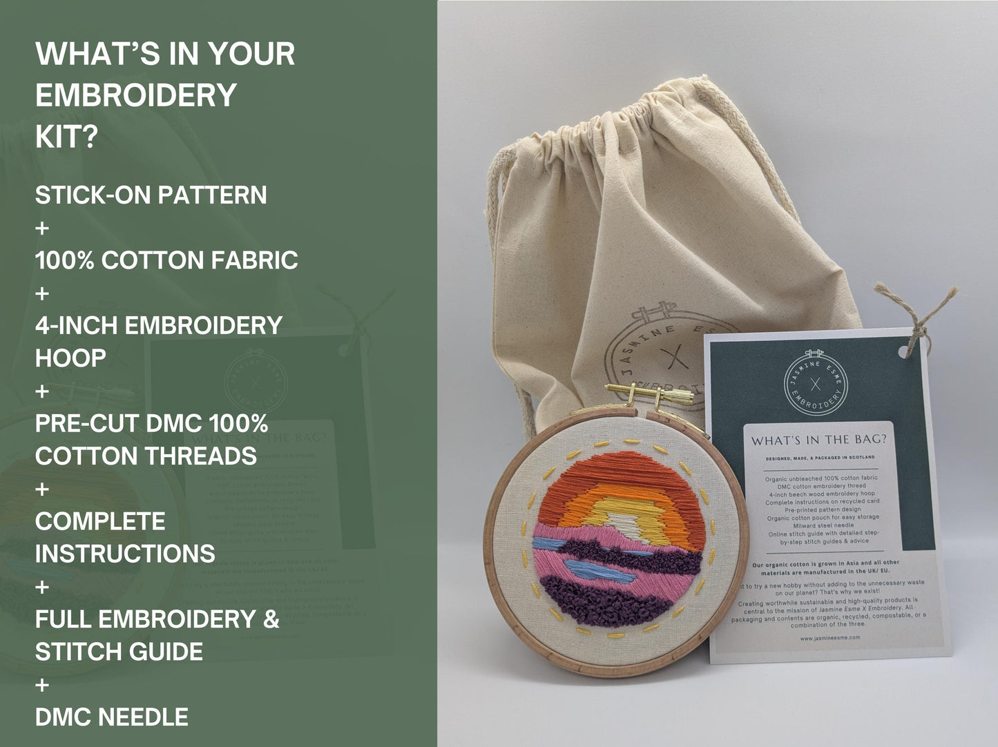 Flower Fields Sunrise - HAND EMBROIDERY KIT - Heather Plant - Scottish Landscapes Collection