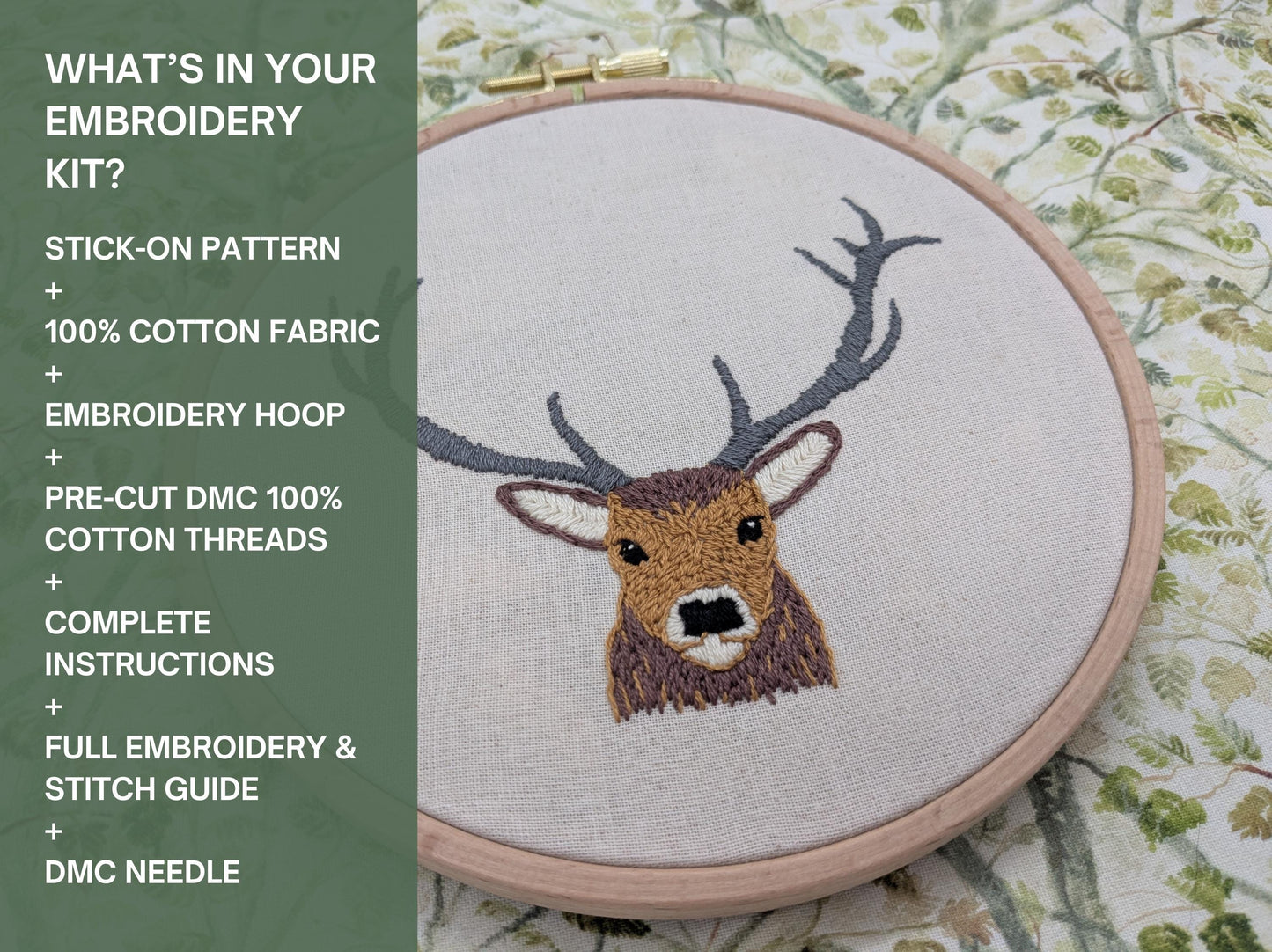 Scottish Red Deer Stag - HAND EMBROIDERY KIT - Scottish Creatures Collection