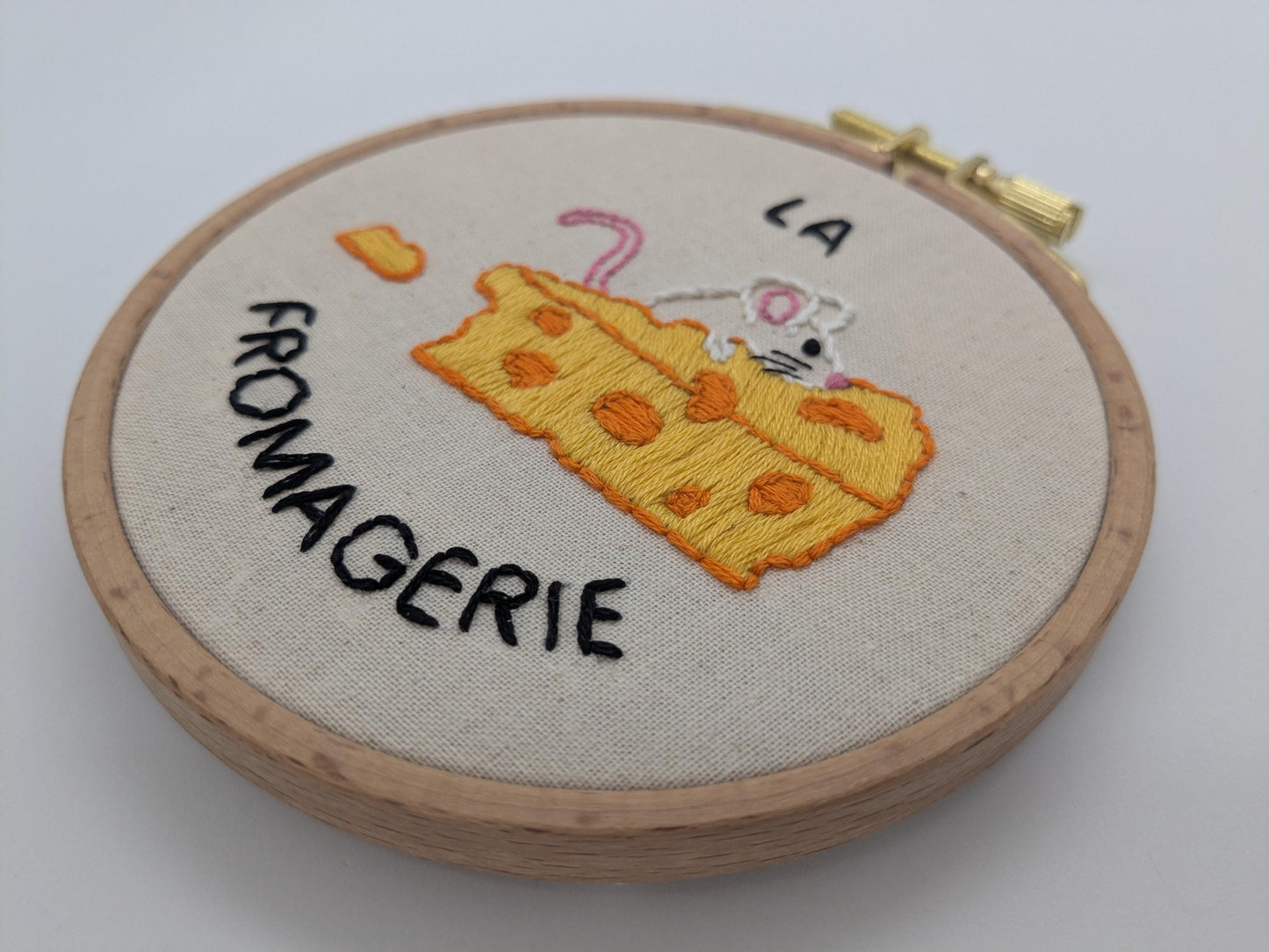 Mature Mouse - HAND EMBROIDERY KIT - Cheese Thief - Pets Collection