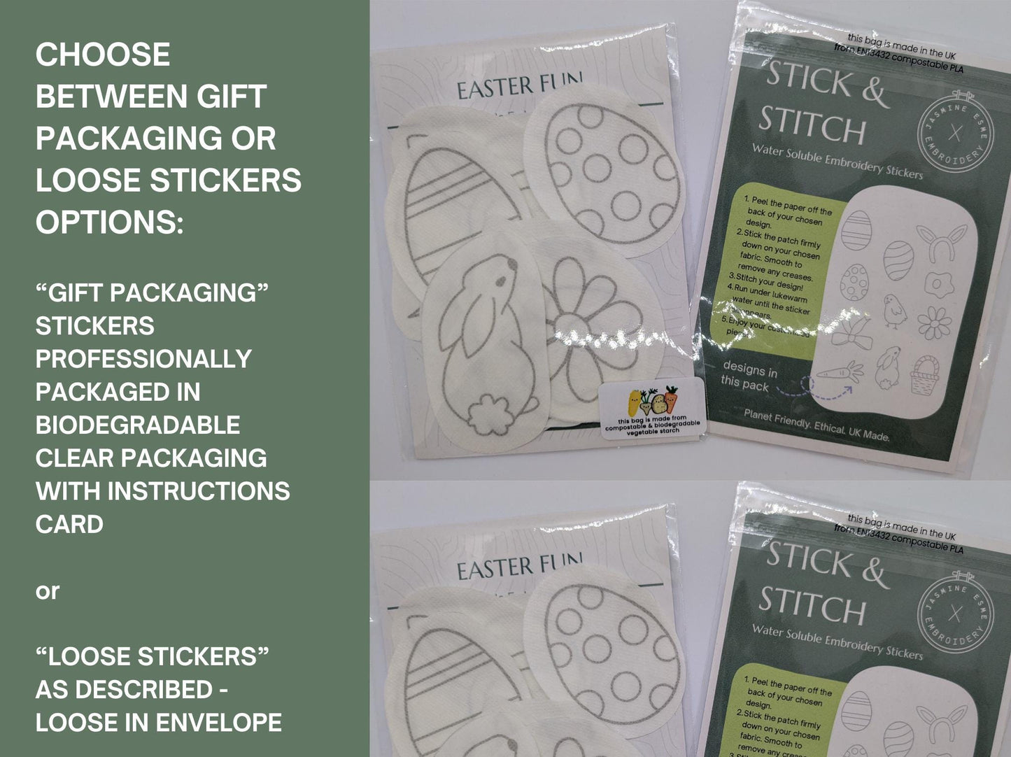 Easter bundle STICK & STITCH Embroidery Patches - 11 water soluble stickers - washaway stabiliser