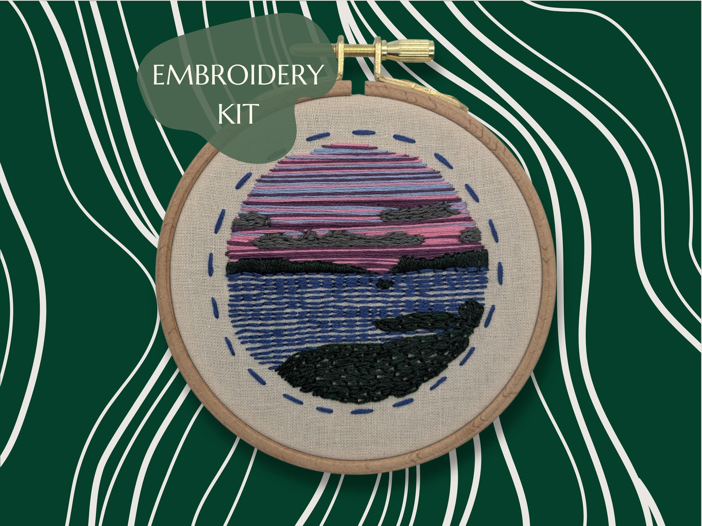 Loch Sunset - HAND EMBROIDERY KIT - Lake - Scottish Landscapes Collection