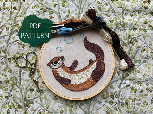Otis the Otter - HAND EMBROIDERY PATTERN digital pdf