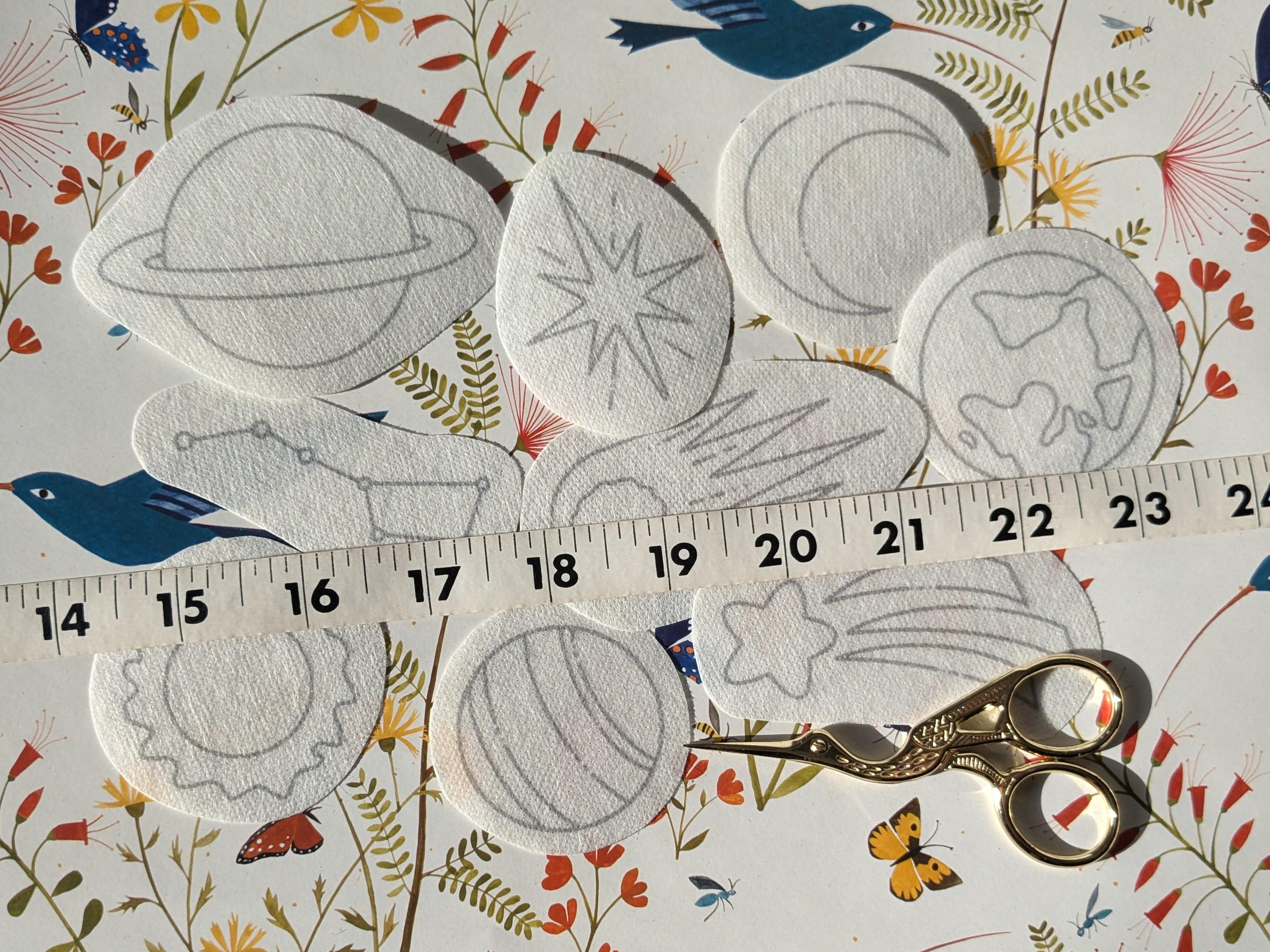 Outer Space Embroidery Stickers