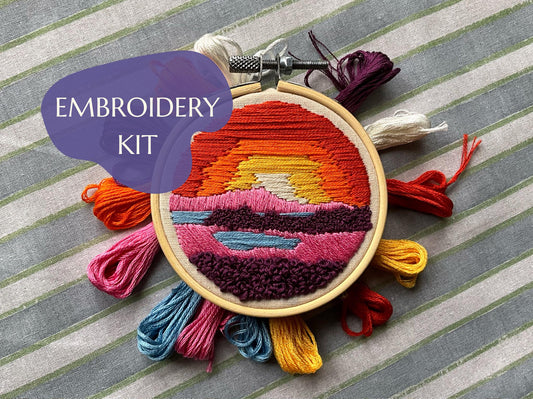 Sunrise on Heather - HAND EMBROIDERY KIT - Scottish Landscapes Collection
