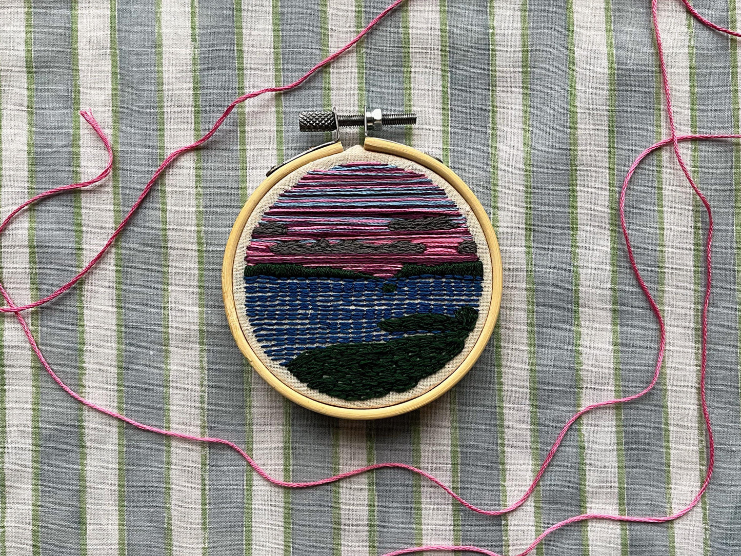 Sunset over Loch - HAND EMBROIDERY KIT - Scottish Landscapes Collection