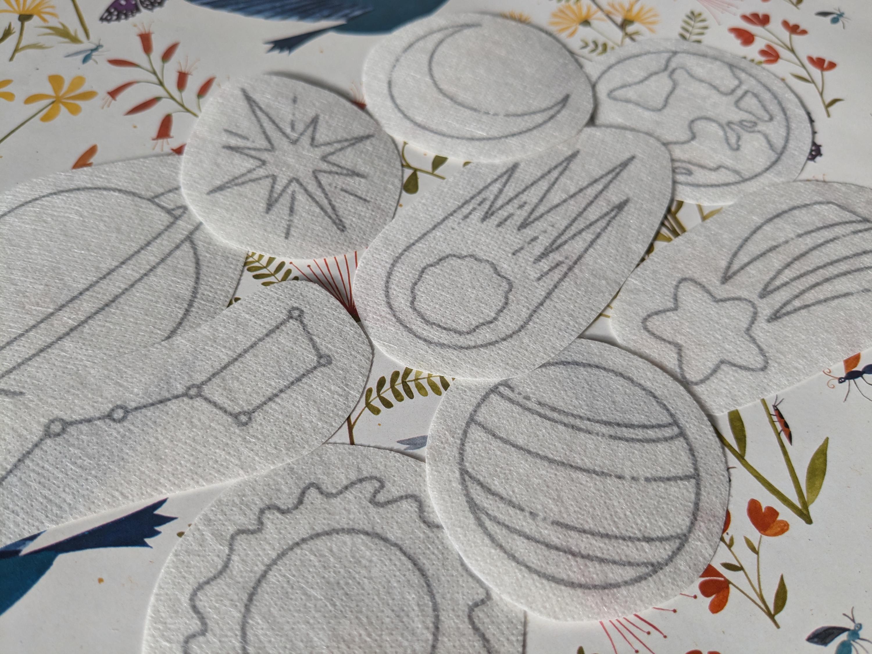 Outer Space Embroidery Stickers