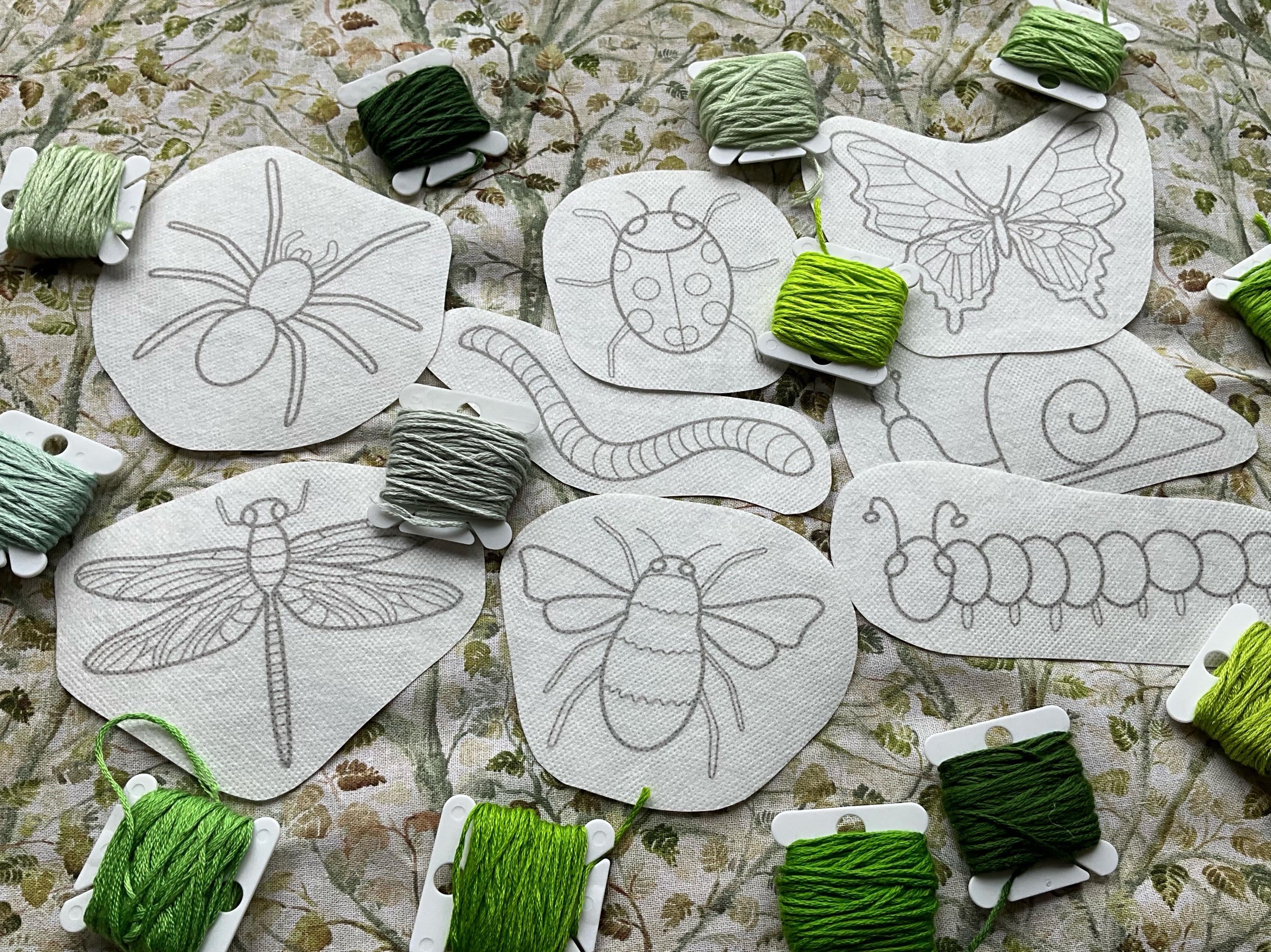 Garden Bugs Embroidery Stickers