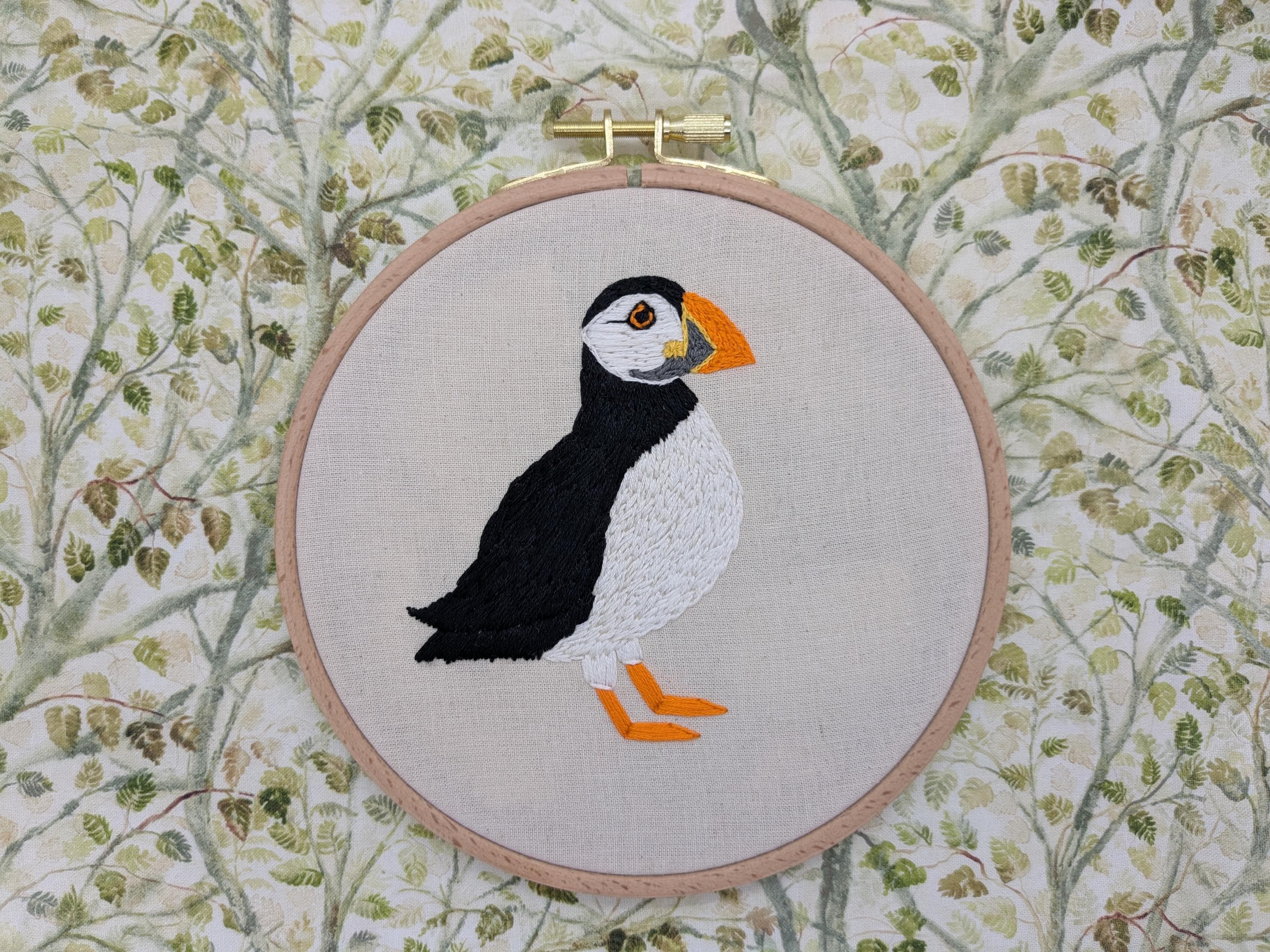 Finaly the Puffin Embroidery Kit