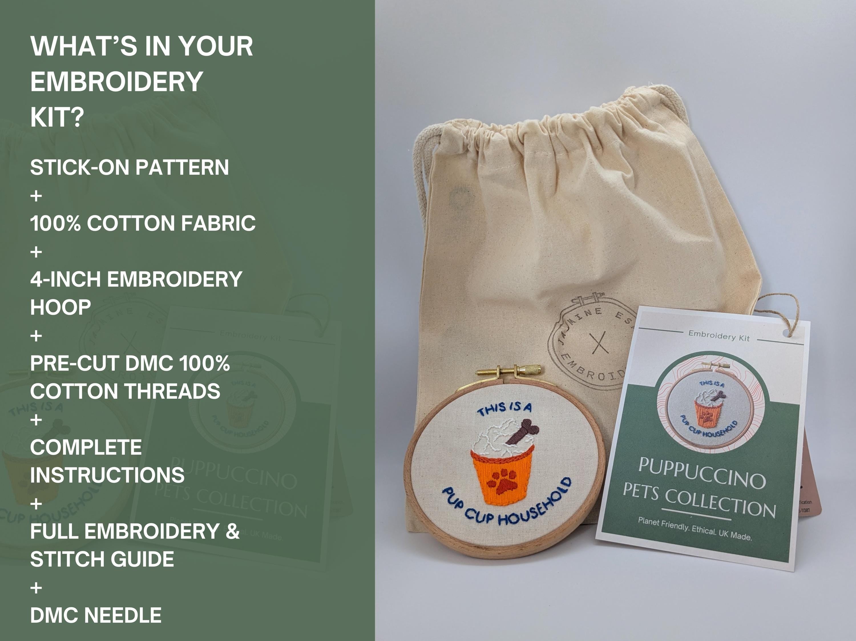 Pup Cup Puppuccino Embroidery Kit