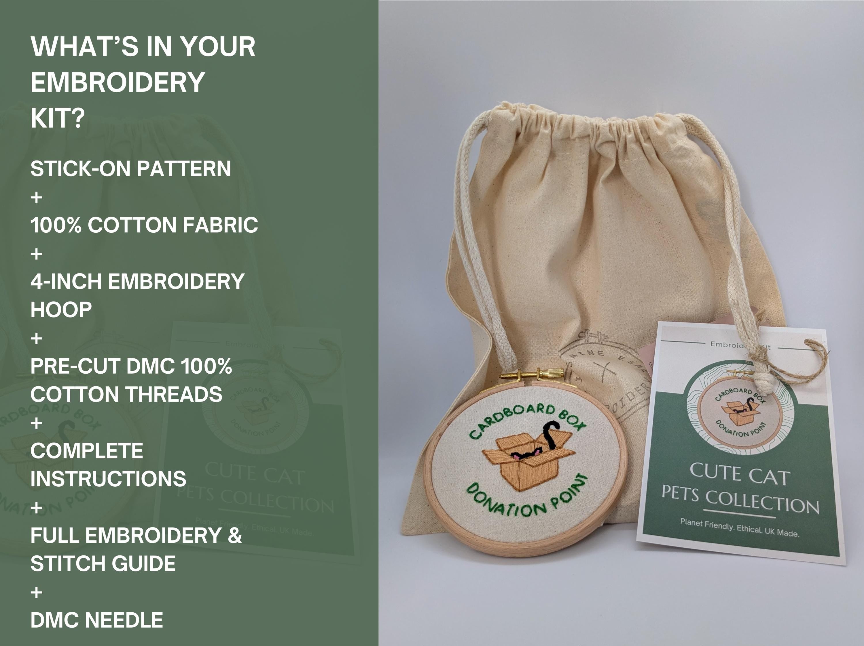 Cute Cat Embroidery Kit