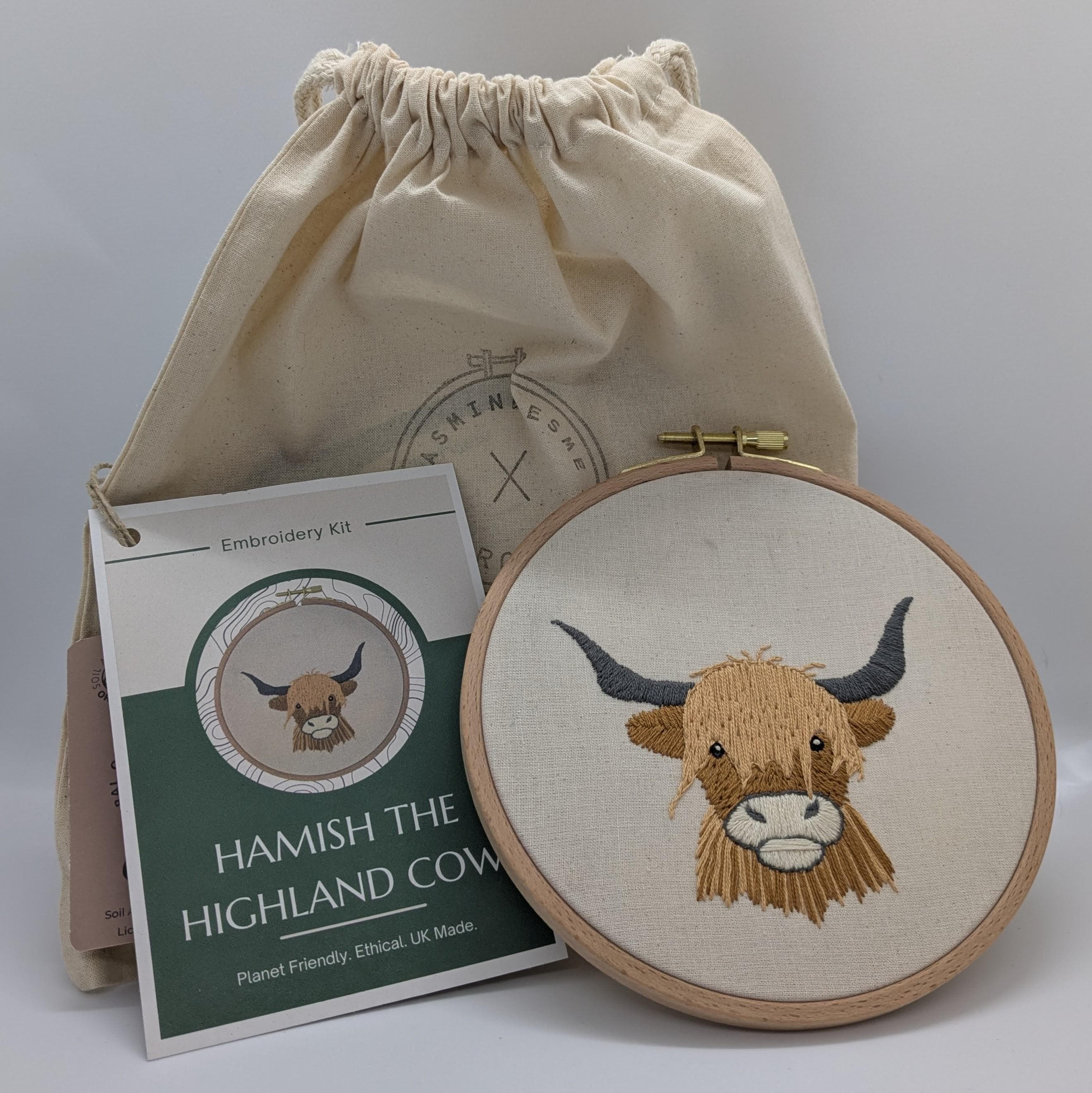 Scottish Highland Cow Embroidery Kit