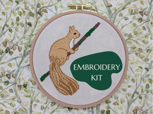 Red Squirrel - HAND EMBROIDERY KIT - Scottish Creatures Collection