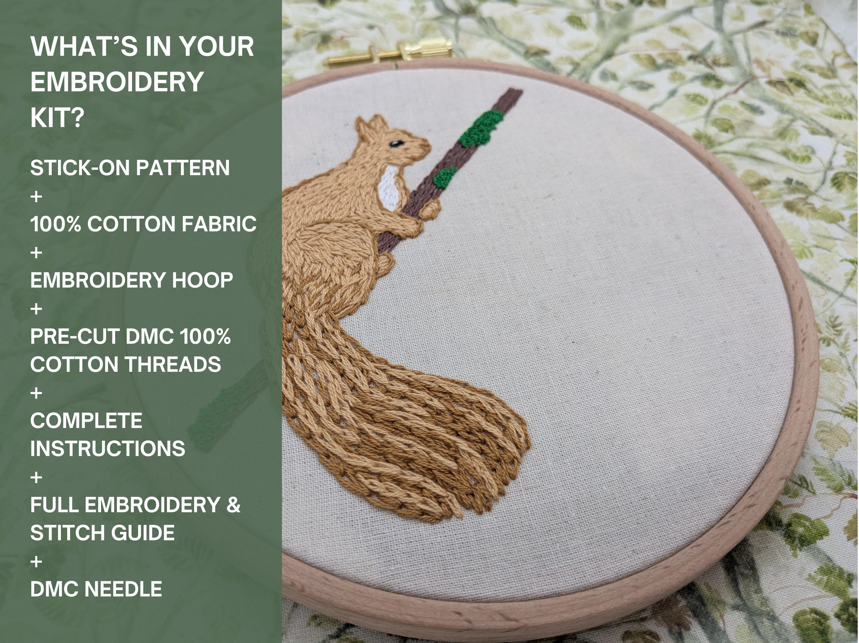 Red Squirrel Embroidery Kit