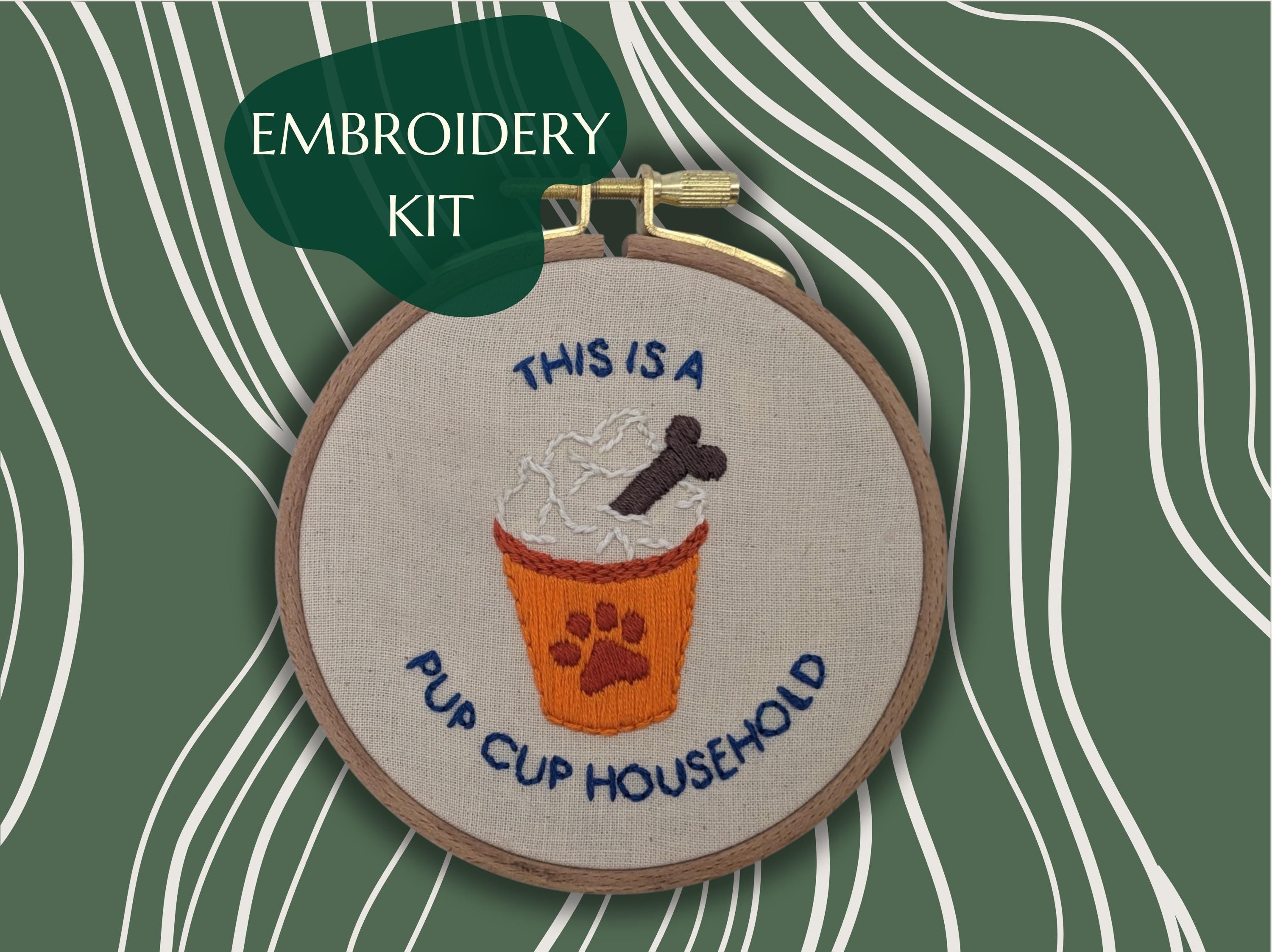 Pup Cup Puppuccino Embroidery Kit