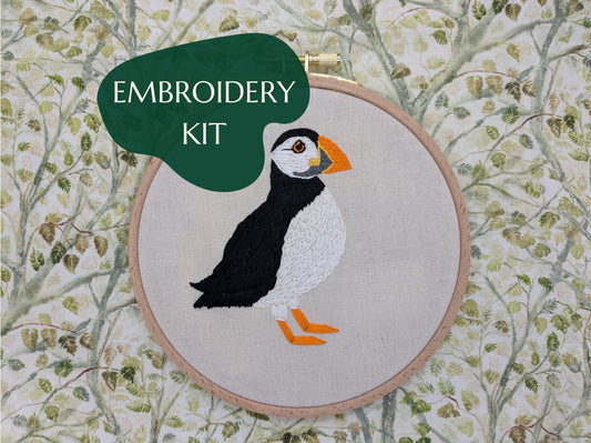 Finaly the Puffin - HAND EMBROIDERY KIT - Scottish Creatures Collection