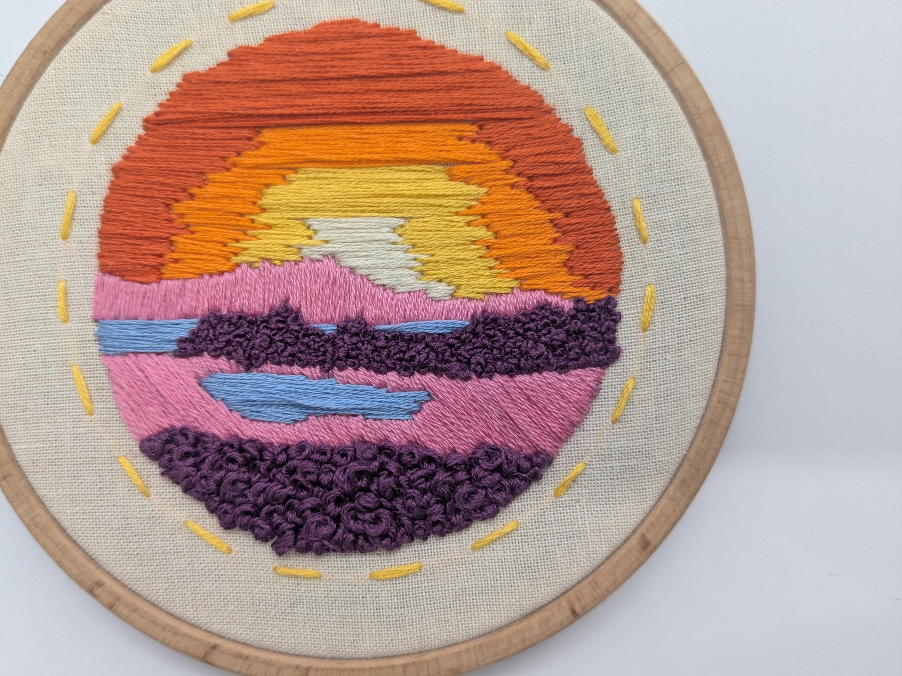 Flower Fields Sunrise Embroidery Kit