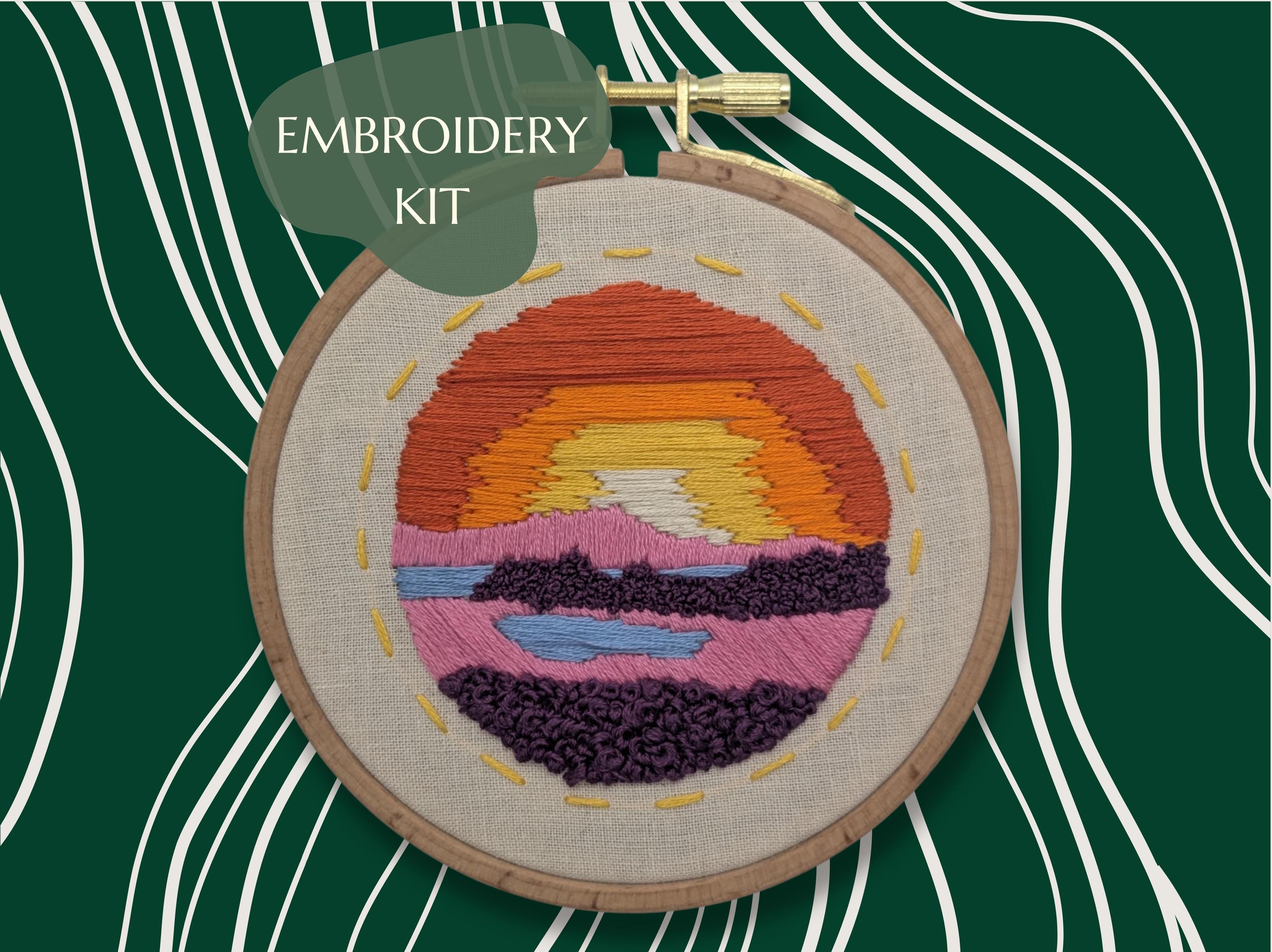 Flower Fields Sunrise Embroidery Kit