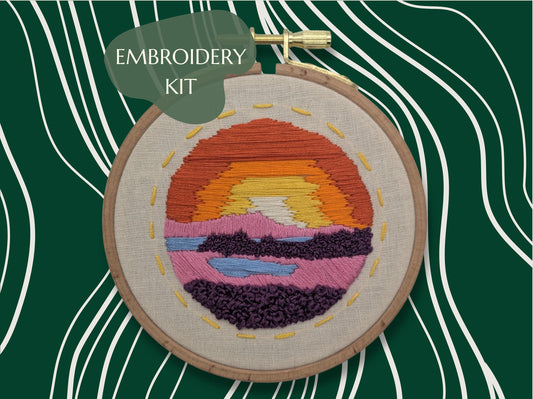 Flower Fields Sunrise - HAND EMBROIDERY KIT - Heather Plant - Scottish Landscapes Collection