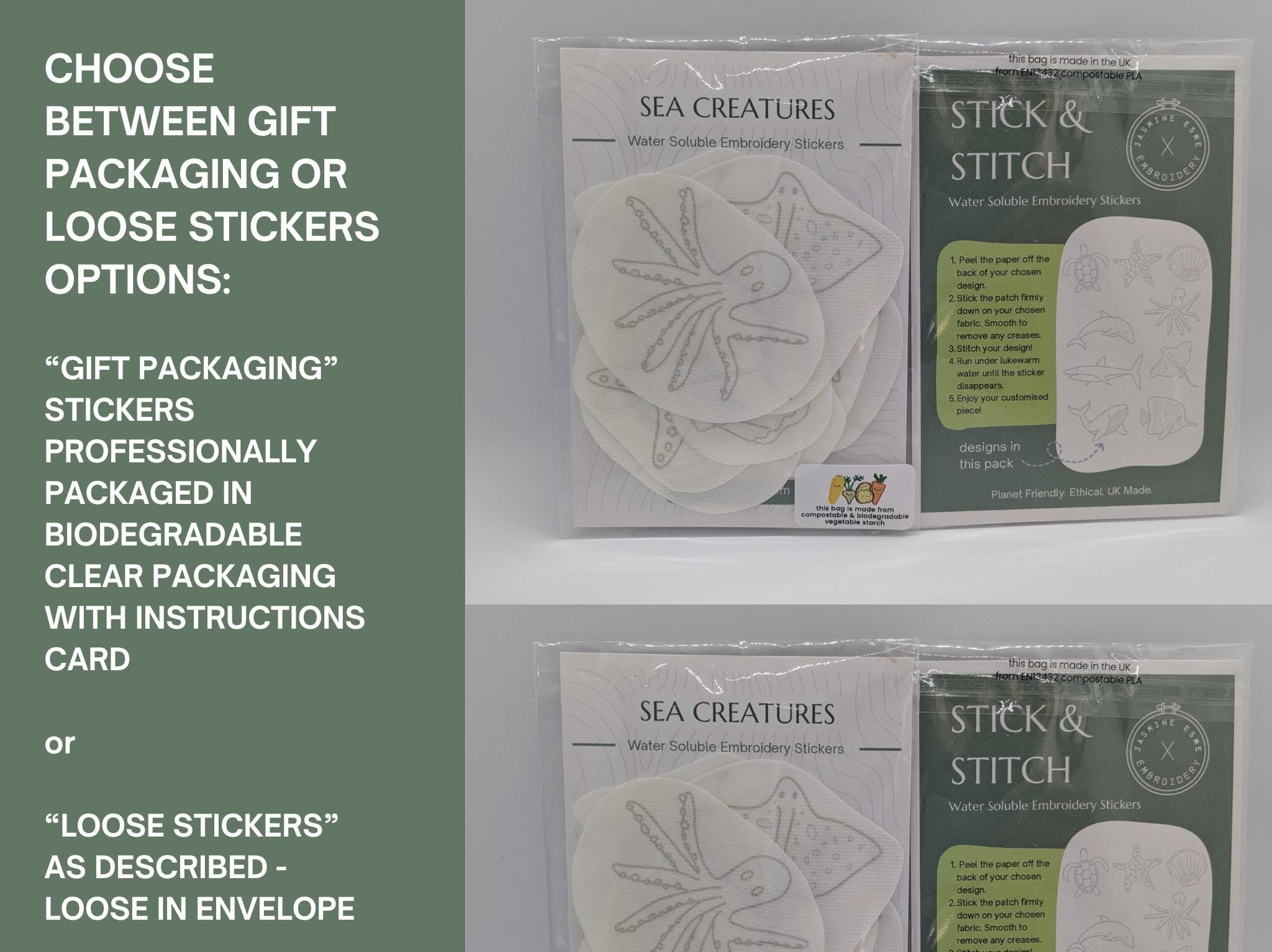 Sea Creatures Embroidery Stickers